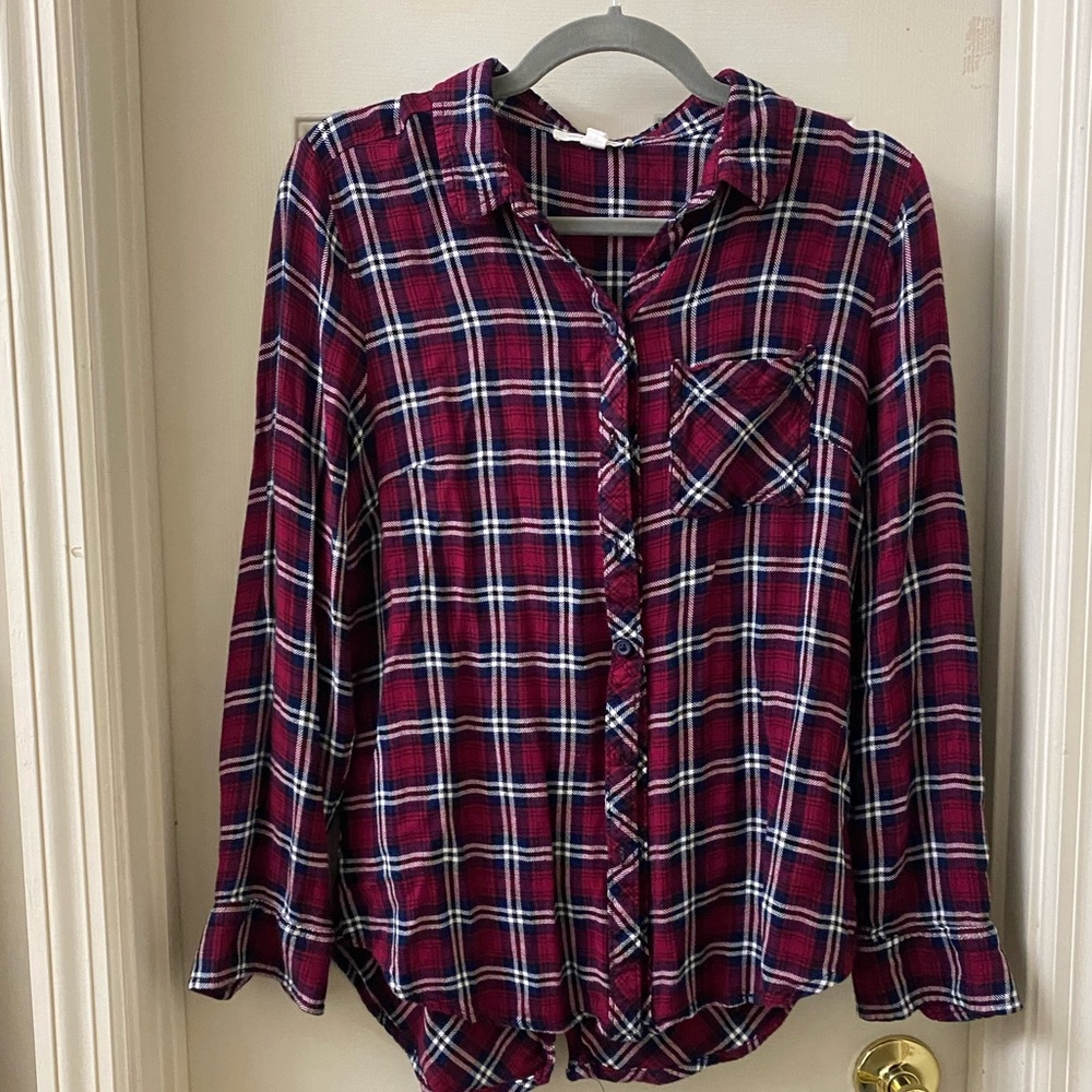 Beach Lunch Lounge Plaid Button Up